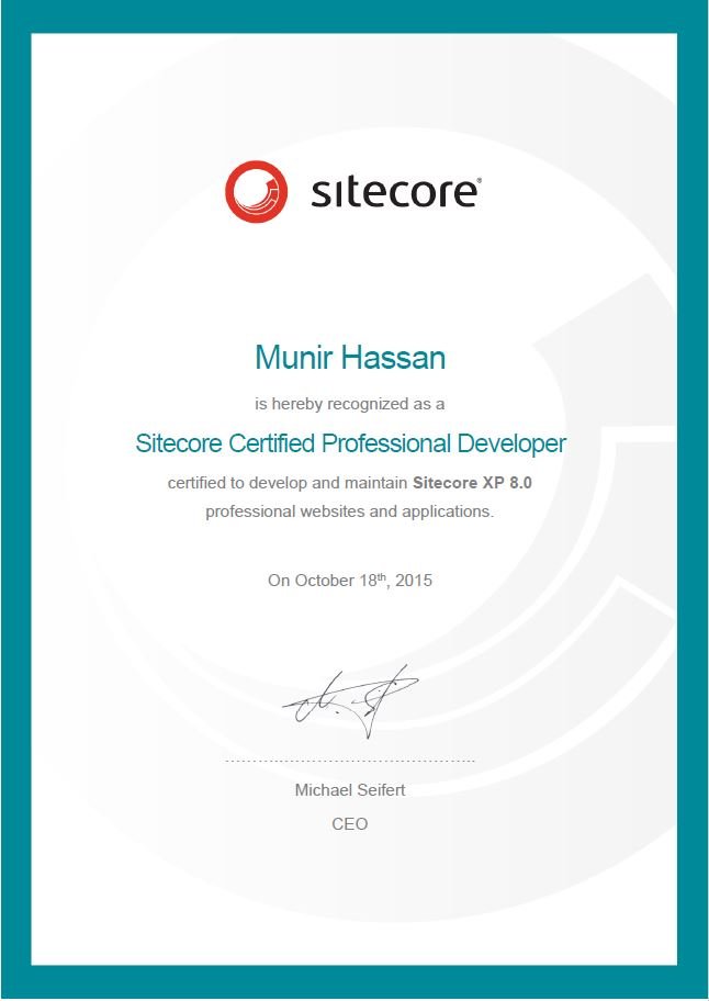 Sitecore 8 Certified Professional Developer