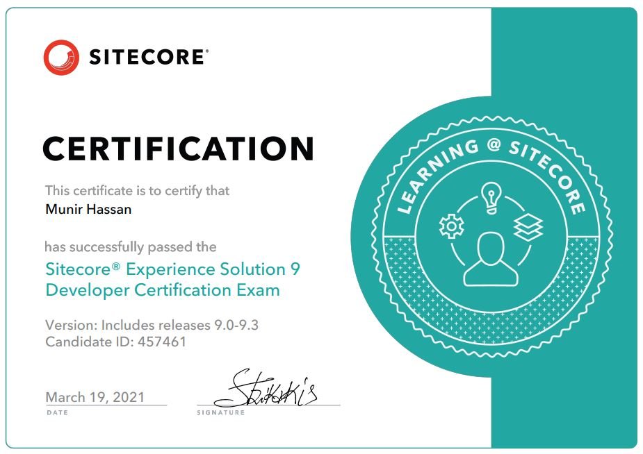 Sitecore 9 Certified Developer